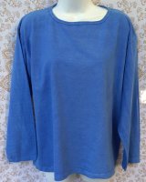 (image for) Long Sleeve Blue Scoop Neck Tee - Large