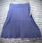 Bold Iris Print Organic Cotton Skirt Size XL
