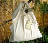 (image for) Natural \"Oat Bag\" Tote with Flower