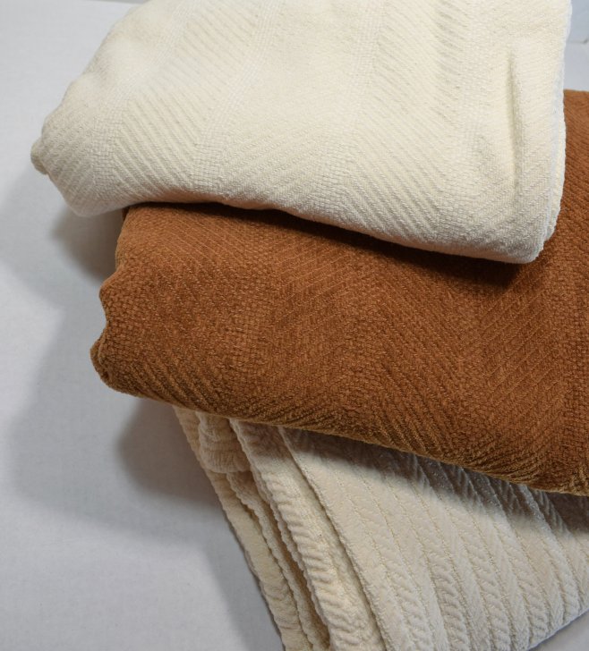 (image for) Full Chenille Blankets Natural & Brown - Click Image to Close